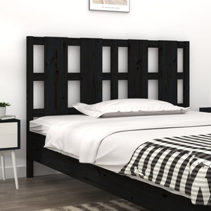 vidaXL, vidaXL Bett-Kopfteil Schwarz 145,5x4x100 cm Massivholz Kiefer, vidaXL Kopfteil Schwarz 145,5x4x100 cm Massivholz Kiefer