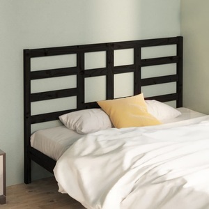 vidaXL, vidaXL Bett-Kopfteil Schwarz 166x4x104 cm Massivholz Kiefer, vidaXL Bett-Kopfteil Schwarz 166x4x104 cm Massivholz Kiefer
