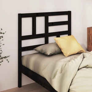 vidaXL, vidaXL Bett-Kopfteil Schwarz 81x4x104 cm Massivholz Kiefer, vidaXL Bett-Kopfteil Schwarz 81x4x104 cm Massivholz Kiefer