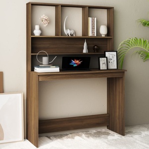 vidaXL, vidaXL Schreibtisch mit Regal Braun Eiche 110x45x157 cm Holzwerkstoff, vidaXL Schreibtisch mit Regal Braun Eiche 110x45x157 cm Holzwerkstoff