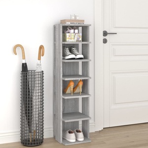 vidaXL, vidaXL Schuhregal Grau Sonoma 27,5x27x102 cm Holzwerkstoff, vidaXL Schuhregal Grau Sonoma 27,5x27x102 cm Holzwerkstoff