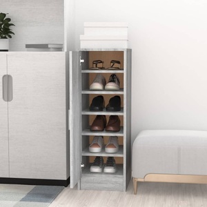 vidaXL, vidaXL Schuhregal Grau Sonoma 32x35x92 cm Holzwerkstoff, vidaXL Schuhregal Grau Sonoma 32x35x92 cm Holzwerkstoff