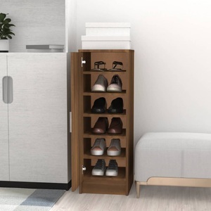 vidaXL, vidaXL Schuhregal Braun Eichen-Optik 32x35x92 cm Holzwerkstoff, vidaXL Schuhregal Braun Eichen-Optik 32x35x92 cm Holzwerkstoff