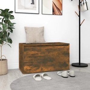 vidaXL, vidaXL Flurbank 80x40x45 cm Räuchereiche Holzwerkstoff, vidaXL Flurbank 80x40x45 cm Räuchereiche Holzwerkstoff