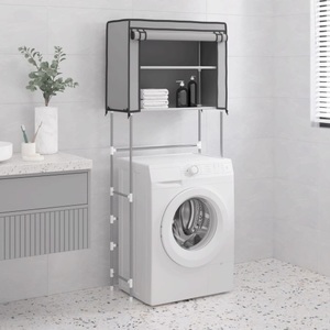 vidaXL, vidaXL Waschmaschinenregal 2 Ablagen Grau 71x29,5x170,5 cm Eisen, vidaXL Waschmaschinenregal 2 Ablagen Grau 71x29,5x170,5 cm Eisen