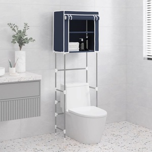 vidaXL, vidaXL Toilettenregal 2 Ablagen Blau 56x30x170 cm Eisen, vidaXL Toilettenregal 2 Ablagen Blau 56x30x170 cm Eisen