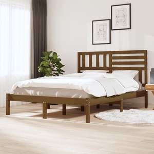 vidaXL, vidaXL Massivholzbett Honigbraun Kiefer 120x190 cm 4FT Small Double, 