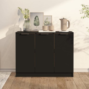 vidaXL, vidaXL Sideboard Schwarz 90,5x30x70 cm Holzwerkstoff