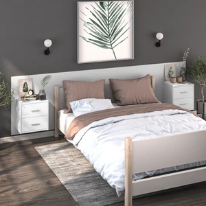 vidaXL, vidaXL Wand-Nachttische 2 Stk. Weiß Holzwerkstoff, 