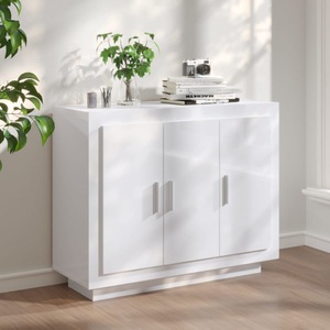 vidaXL, vidaXL Sideboard Hochglanz-Weiß 92x35x75 cm Holzwerkstoff