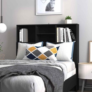 vidaXL, vidaXL Bett-Kopfteil mit Ablagen Schwarz 100x19x103,5 cm, vidaXL Bett-Kopfteil mit Ablagen Schwarz 100x19x103,5 cm