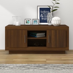 vidaXL, vidaXL TV-Schrank Eiche Braun 102x35x45 cm Holzwerkstoff, vidaXL TV-Schrank Braun Eichen-Optik 102x35x45 cm Holzwerkstoff