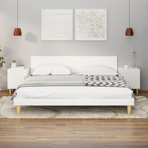 vidaXL, vidaXL Nachttische 2 Stk. Weiß Holzwerkstoff, vidaXL Nachttische 2 Stk. Weiß Holzwerkstoff