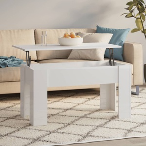 vidaXL, vidaXL Couchtisch Hochglanz-Weiß 101x49x52 cm Holzwerkstoff, vidaXL Couchtisch Hochglanz-Weiß 101x49x52 cm Holzwerkstoff