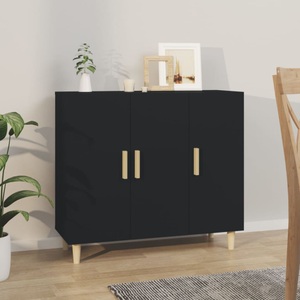 vidaXL, vidaXL Sideboard Schwarz 90x34x80 cm Holzwerkstoff