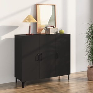vidaXL, vidaXL Sideboard Schwarz 90x34x80 cm Holzwerkstoff