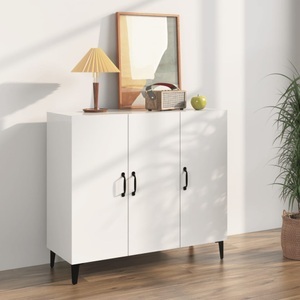 vidaXL, vidaXL Sideboard Hochglanz-Weiß 90x34x80 cm Holzwerkstoff