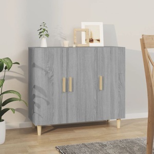 vidaXL, vidaXL Sideboard Grau Sonoma 90x34x80 cm Holzwerkstoff, vidaXL Sideboard Grau Sonoma 90x34x80 cm Holzwerkstoff