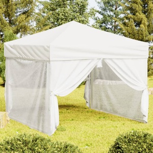 vidaXL, vidaXL Partyzelt Faltbar mit Seitenwänden Weiß 3x3 m, vidaXL Partyzelt Faltbar mit Seitenwänden Weiß 3x3 m