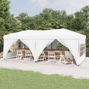 vidaXL, vidaXL Partyzelt Faltbar mit Seitenwänden Weiß 3x6 m, vidaXL Partyzelt Faltbar mit Seitenwänden Weiß 3x6 m