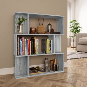 vidaXL, vidaXL Bücherregal/Raumteiler Grau Sonoma 80x24x96 cm Holzwerkstoff, vidaXL Bücherregal/Raumteiler Grau Sonoma 80x24x96 cm Holzwerkstoff