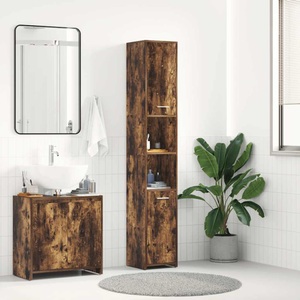 vidaXL, vidaXL Badezimmerschrank Räuchereiche 30x30x183,5 cm Holzwerkstoff, vidaXL Badezimmerschrank Räuchereiche 30x30x183,5 cm Holzwerkstoff
