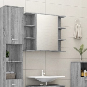 vidaXL, vidaXL Bad-Spiegelschrank Grau Sonoma 80x20,5x64 cm Holzwerkstoff