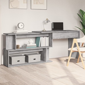 vidaXL, vidaXL Eckschreibtisch Grau Sonoma 200x50x76 cm Holzwerkstoff, vidaXL Eckschreibtisch Grau Sonoma 200x50x76 cm Holzwerkstoff