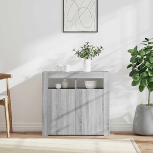 vidaXL, vidaXL Sideboard mit LED-Beleuchtung Grau Sonoma 80x35x75 cm