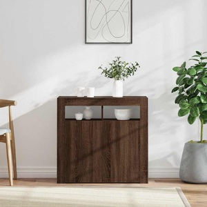vidaXL, vidaXL Sideboard mit LED-Beleuchtung Braun Eichen-Optik 80x35x75 cm