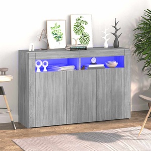 vidaXL, vidaXL Sideboard mit LED-Beleuchtung Grau Sonoma 115,5x30x75 cm