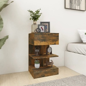 vidaXL, vidaXL Nachttisch Räuchereiche 40x35x65 cm Holzwerkstoff, vidaXL Nachttisch Räuchereiche 40x35x65 cm Holzwerkstoff