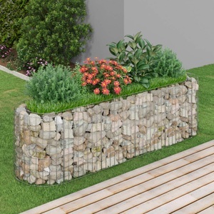 vidaXL, vidaXL Gabionen-Hochbeet Verzinktes Eisen 190x50x50 cm, vidaXL Gabionen-Hochbeet Verzinktes Eisen 190x50x50 cm