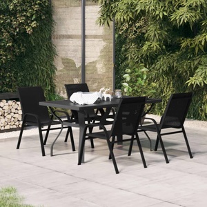 vidaXL, vidaXL 5-tlg. Garten-Essgruppe Schwarz, 