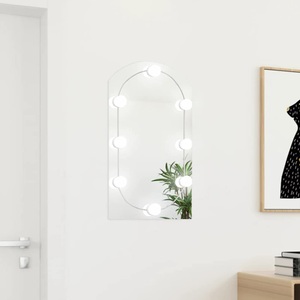 vidaXL, Spiegel mit LED-Leuchte Spiegel mit LED-Leuchte, vidaXL Spiegel mit LED-Leuchten 70x40 cm Glas Bogenförmig