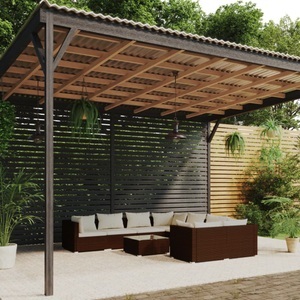 vidaXL, vidaXL 9-tlg. Garten-Lounge-Set mit Kissen Poly Rattan Braun