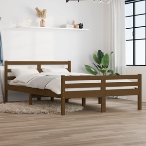 vidaXL, vidaXL Massivholzbett Honigbraun 150x200 cm 5FT King Size