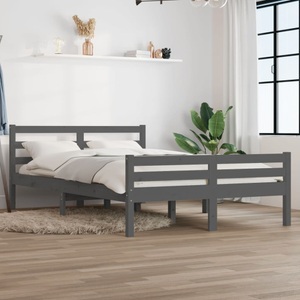 vidaXL, vidaXL Massivholzbett Grau 160x200 cm, vidaXL Massivholzbett Grau 160x200 cm
