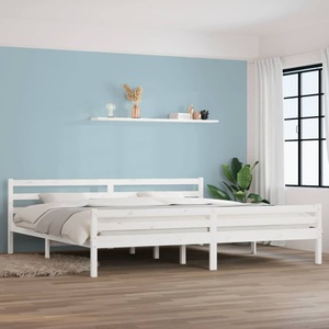 vidaXL, vidaXL Massivholzbett Weiß 200x200 cm