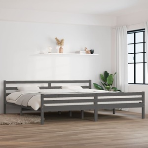 vidaXL, vidaXL Massivholzbett Grau 200x200 cm