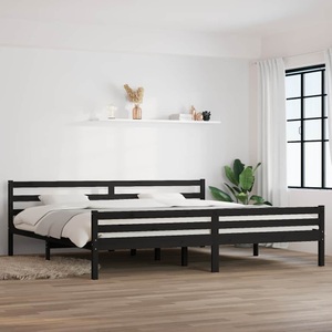 vidaXL, vidaXL Massivholzbett Schwarz 200x200 cm