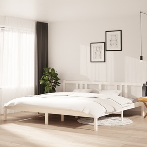 vidaXL, vidaXL Massivholzbett Weiß 200x200 cm