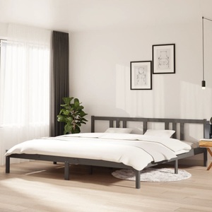 vidaXL, vidaXL Massivholzbett Grau 200x200 cm