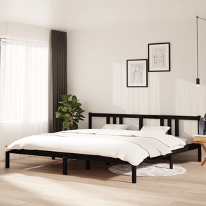 vidaXL, vidaXL Massivholzbett Schwarz 200x200 cm
