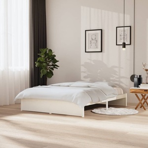 vidaXL, vidaXL Massivholzbett Weiß 150x200 cm 5FT King Size