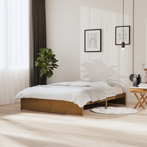 vidaXL Massivholzbett Honigbraun 150x200 cm 5FT King Size