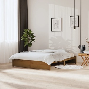 vidaXL, vidaXL Massivholzbett Honigbraun 150x200 cm 5FT King Size