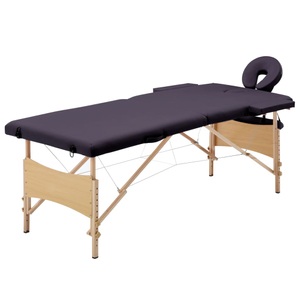 Kyocera, Massagetisch Klappbar 2 Zonen Holz Lila, vidaXL Massageliege Klappbar 2-Zonen mit Holzgestell Lila