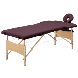 Diverse Hardware, Massagetisch Klappbar 2 Zonen Holz Dunkellila, vidaXL Massageliege Klappbar 2-Zonen mit Holzgestell Bordeaux-Lila