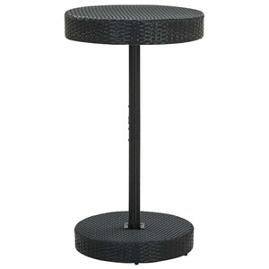 vidaXL, vidaXL Gartentisch Schwarz 60,5x106 cm Poly Rattan